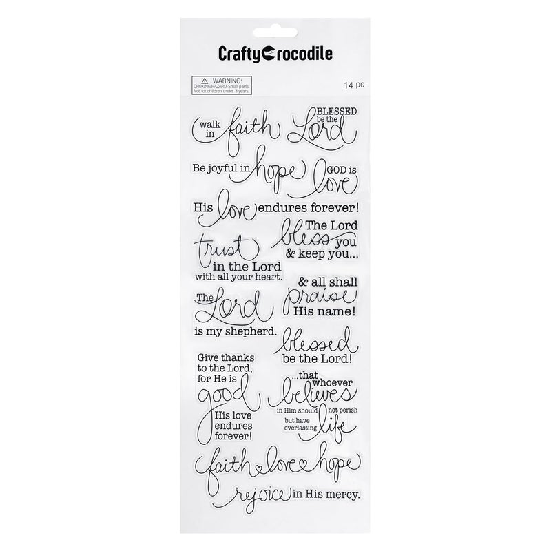 CraftyCrocodile Religious Christian Bible Stickers - Clear Handwritten Inspirational Prayer Faith Scripture Biblical Stickers for Scrapbooking and Bible Journaling - Image 1